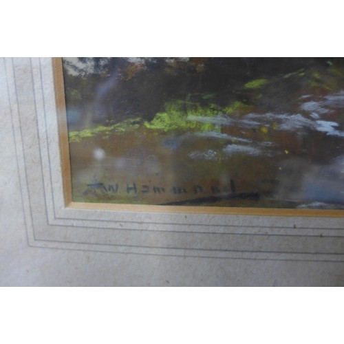 54 - T.W. Hammond, moorland landscape, pastel, signed lower left, 24 x 42cms, framed