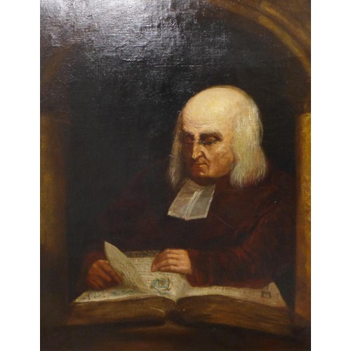 58 - English School (19th Century), The Scholar, oil on canvas, 69 x 54cms, framed