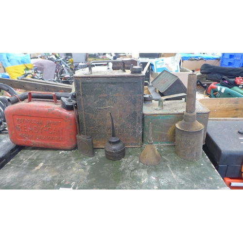 2010 - Approx 10 vintage oil and fuel cans