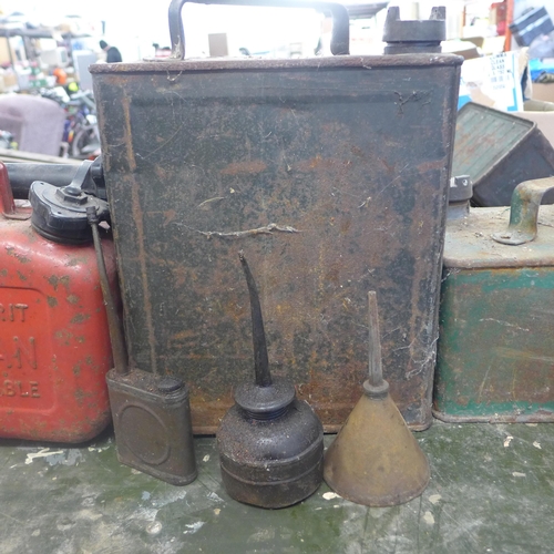 2010 - Approx 10 vintage oil and fuel cans