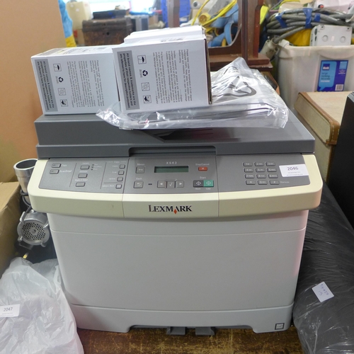 2046 - Lexmark X543 printer scanner copy with spare toners-W