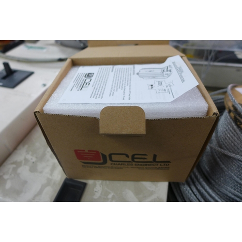 2110 - Quantity of boxed, unused RCD breakers, miscellaneous sockets and consumer supply units