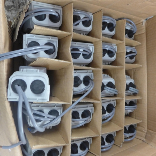 2110 - Quantity of boxed, unused RCD breakers, miscellaneous sockets and consumer supply units