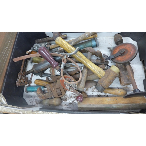 2114 - 5 boxes of assorted tools - mainly spanners