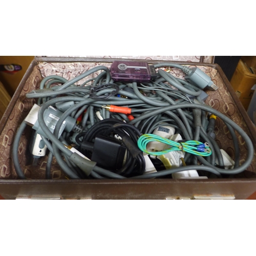 2143 - 2 Cases of assorted gaming computer/phone cables