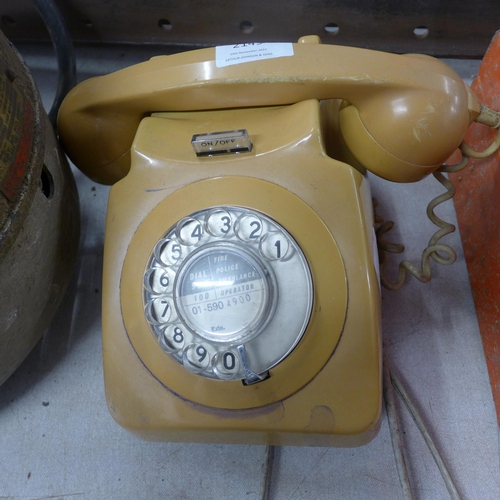 2149 - Vintage British dial telephone and GEC cast metal 1950's/60's electric fan heater