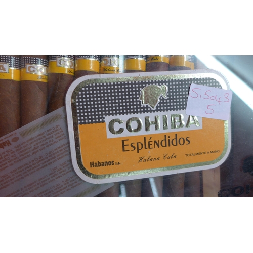 2173A - Approx. 18 Cohiba Esplenidos genuine Cuban cigars in original cigar box with internal humidore