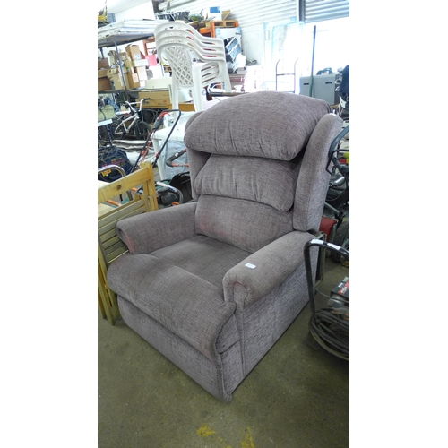 2295 - Purple velour fabric Rise n Recline' electric disability reclining chair