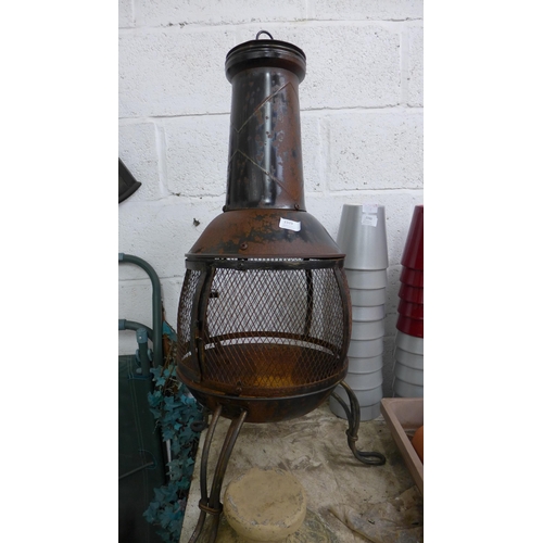 2329 - Ca. 3ft steel garden/patio Chimenea burner