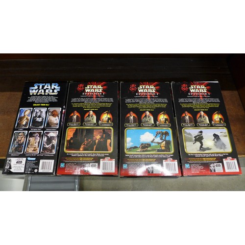 1117 - Star Wars figures: Qui-gon Jinn, Mace Windu, Sand Trooper and Battle Droid