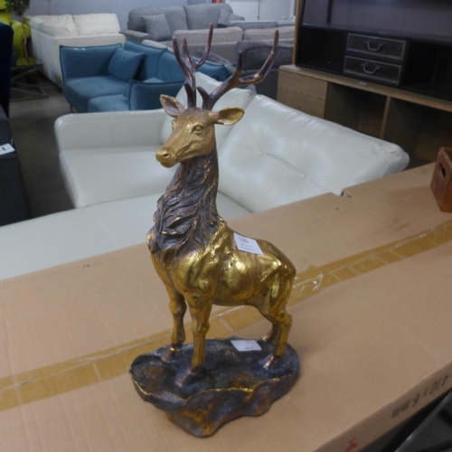 1382 - A large gold standing stag, H 17cms (2230724)   #