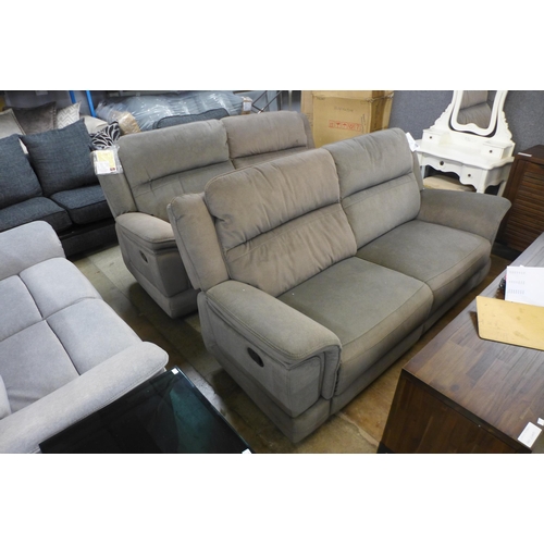 1434 - A pair of Juno three seater manual recliner sofas