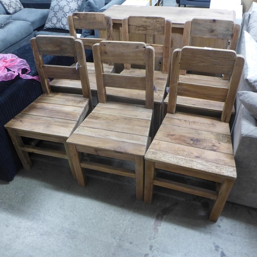 1587 - A set of six reclaimed elm dining chairs