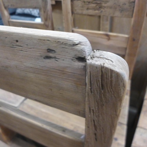 1587 - A set of six reclaimed elm dining chairs