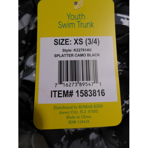 3037 - Bag of boys Saint Eve swim shorts, mixed sizes, pattern Splatter Camo Black, approx. 20 pairs * this... 