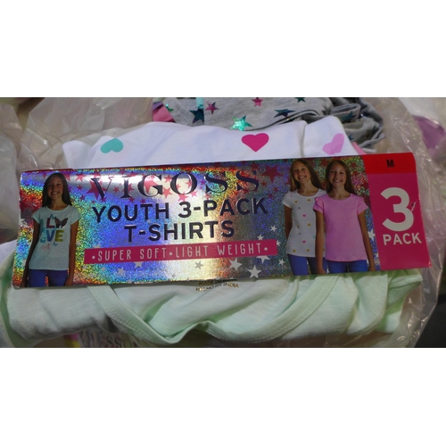 3045 - Bag of girls Vigoss T-shirt sets, mixed size and styles, approx. 15 sets per bag * this lot is subje... 