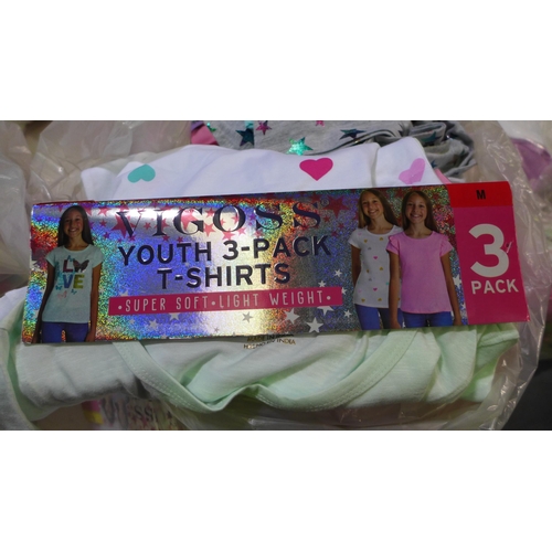 3050 - Bag of girls Vigoss T-shirt sets, mixed size and styles, approx. 15 sets per bag * this lot is subje... 