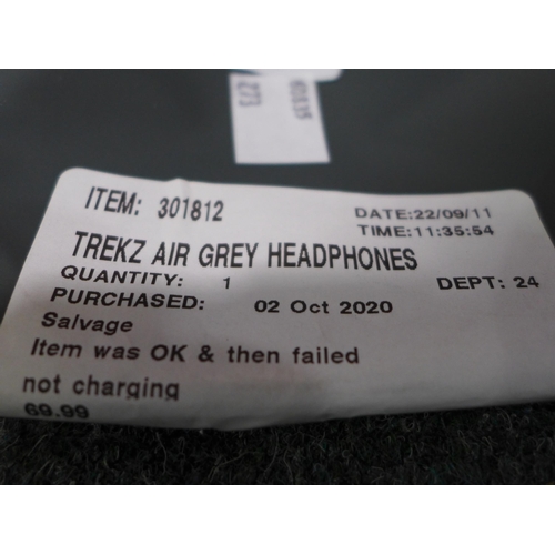 3070 - Trekz Air Bone Conducting Grey Headphones (273-9) * This lot is subject to VAT