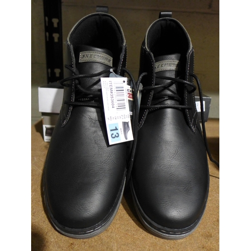 3122 - Pair of men's black Skechers boots, UK size 12, with box * this lot is subject to VAT