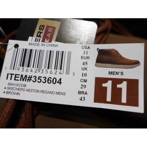 3123 - Pair of men's brown Skechers boots, UK size 10, with box * this lot is subject to VAT