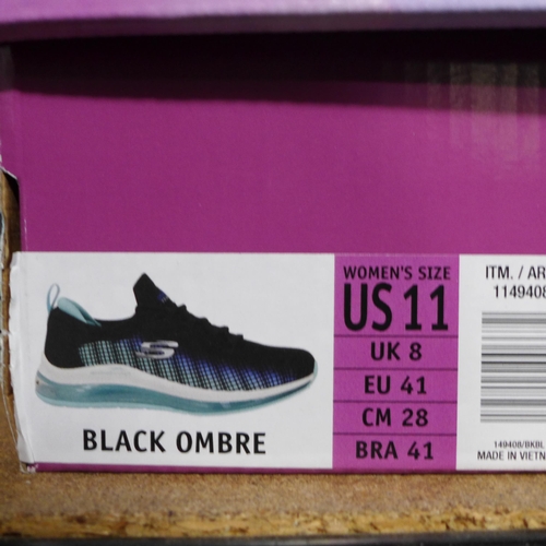 3126 - Pair of women's black Ombre Skechers, UK size 8, with box * this lot is subject to VAT