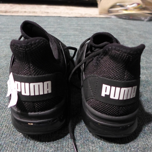 3129 - Pair of men's black Puma trainers, UK size 10, no box * this lot is subject to VAT