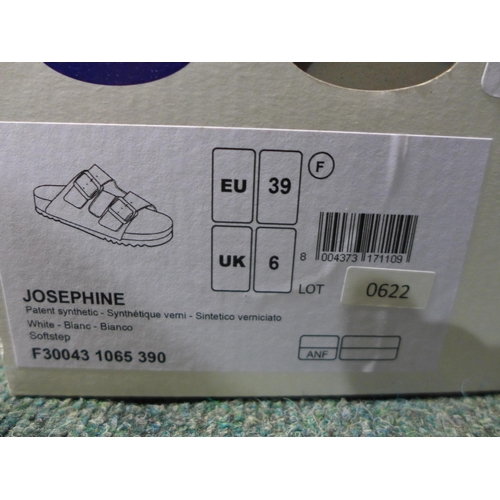 3131 - Two pairs of women's Scholl Josephine sandals, white - size UK 6, with box and black size UK 5, no b... 