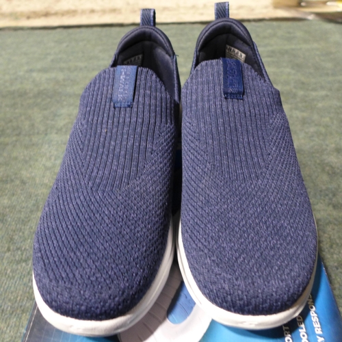 3135 - Pair of women's blue, slip on Skechers, UK size 4, with box * this lot is subject to VAT