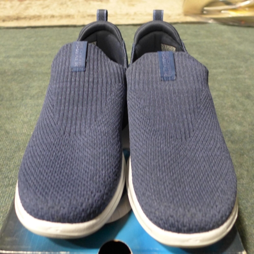 3136 - Pair of women's blue, slip-on Skechers, UK size 4.5, with box * this lot is subject to VAT