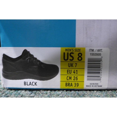 3146 - Pair of men's black Skechers - UK size 7, with box * this lot is subject to VAT