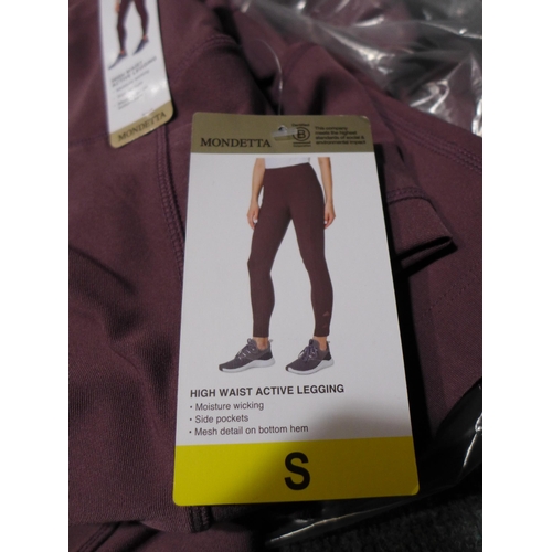 3148 - Bag of women's purple Mondetta leggings, sizes small and large, approx. 8 in lot * this lot is subje... 