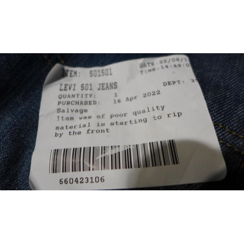 3169 - Three pairs of men's jeans, various sizes and styles, including one pair of Levi's * this lot is sub... 