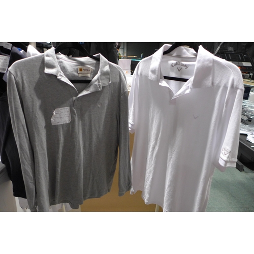 3188 - 4 men's polo T-shirts, brands including Callaway, Polo Golf, Farah and Armani - various sizes * this... 