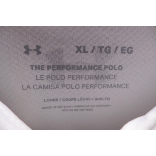 3193 - 4 Men's white Under Armour polo shirts - size all XL * this lot is subject to VAT