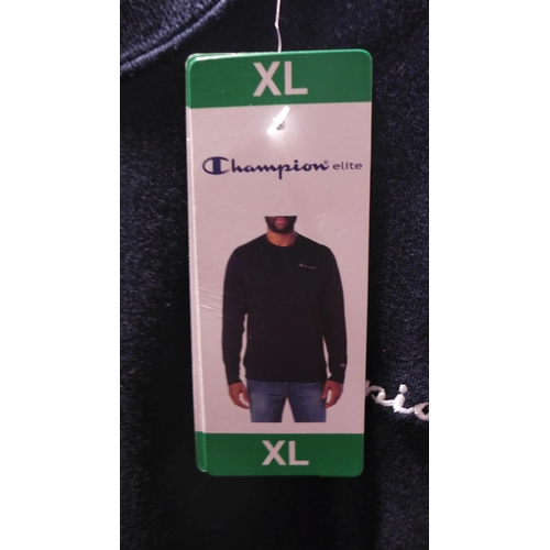 3194 - 3 Men's navy Champion sweaters - all size XL * this lot is subject to VAT