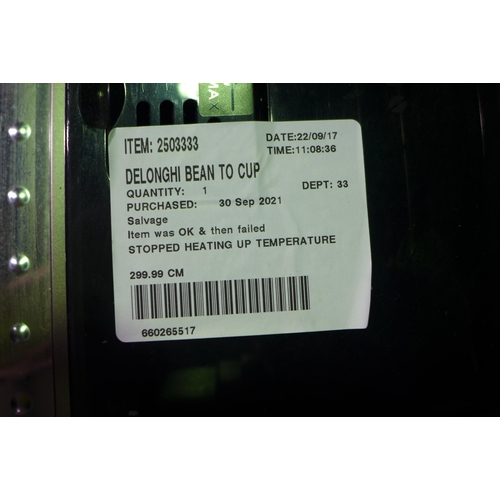 3306 - Delonghi Bean To Cup Coffee Machine (model:- ECAM250.33.TB), original RRP £299.99 + VAT (273-289) * ... 