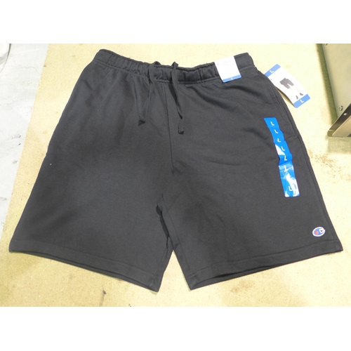 3328 - Bag of men's black Champion shorts, all size large, approx.. 8 pairs * this lot is subject to VAT