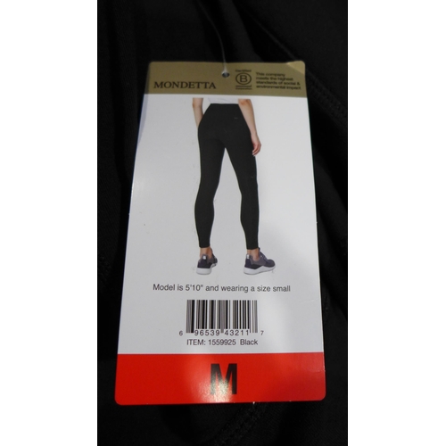 3221 - Bag of women's leggings, various sizes/styles/colours, approx. 10 pairs in lot and four black ¾ slee... 