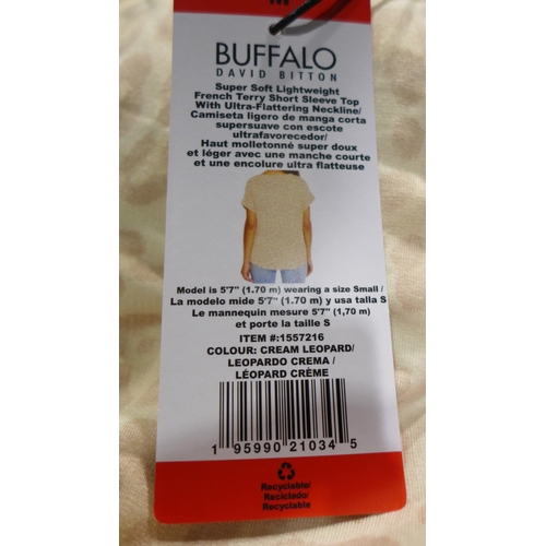 3238 - Bag of women's Buffalo Cream Leopard T-shirts, all size medium, approx. 15 per lot * this lot is sub... 