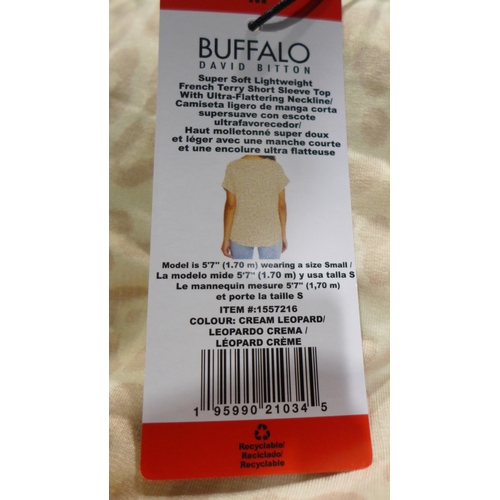 3239 - Bag of women's Buffalo Cream Leopard T-shirts, all size medium, approx. 15 per lot * this lot is sub... 