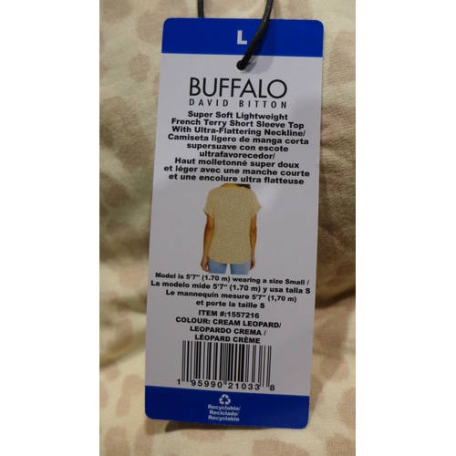 3242 - Bag of women's Buffalo Cream Leopard T-shirts, all size large, approx. 20 per lot * this lot is subj... 