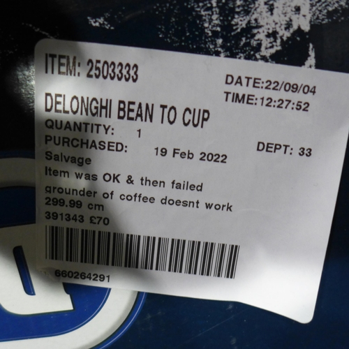 3273 - Delonghi Bean To Cup Coffee Machine (ECAM250.33.TB), original RRP £299.99 + VAT (273-175) * This lot... 