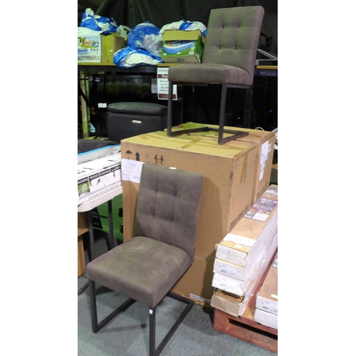 3295 - Set of 6 Bentley Cantilever Gun Metal Dark Grey Fabric Chairs, original RRP £349.99 + VAT each  (273... 