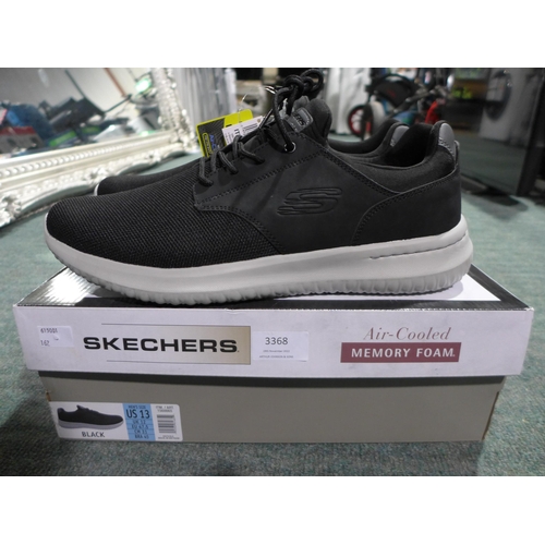 3368 - Pair of men's black Skechers, UK size 12, with box * this lot is subject to VAT