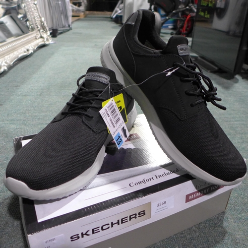 3368 - Pair of men's black Skechers, UK size 12, with box * this lot is subject to VAT