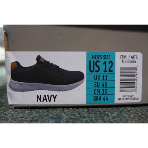 3369 - Pair of men's navy Skechers, UK size 12, with box * this lot is subject to VAT