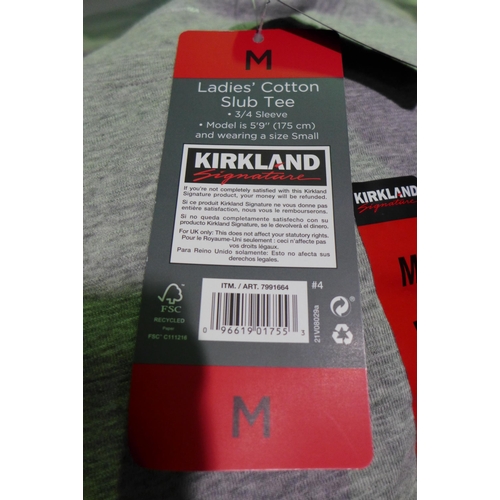 3387 - Bag of women's Kirkland Signature grey ¾ sleeve tops, size M, approx. 20 in lot * this lot is subjec... 