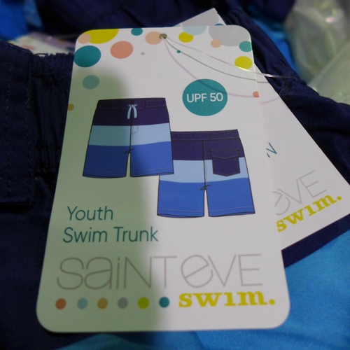 3394 - Bag of boy's Saint Eve, blue striped swimming shorts, various sizes, approx. 30 pairs in lot * this ... 