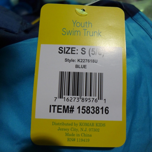 3394 - Bag of boy's Saint Eve, blue striped swimming shorts, various sizes, approx. 30 pairs in lot * this ... 