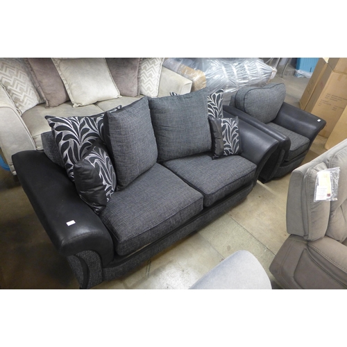 1432 - A Hallie three seater sofa and chair